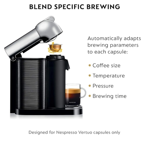 Nespresso Vertuo Coffee Maker Espresso Machine in Chrome - Picture 8 of 10